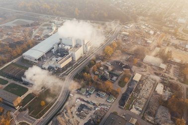 Industrial emissions from a plant